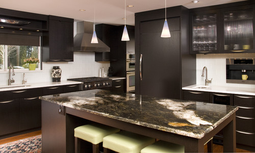 Dark Kitchen Cabinets Ideas For Stunning Most Popular Countertops Dark Wood Dark Kitchen Cabinet Ideas Natural Light Granite Countertops Black Cabinets Color Scheme Light Colored